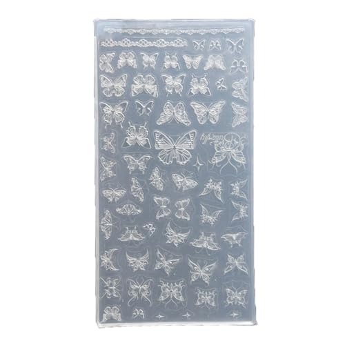 Moule pratique en silicone pour nail art - Plaque de tampon transparente - Pochoirs pour manucure