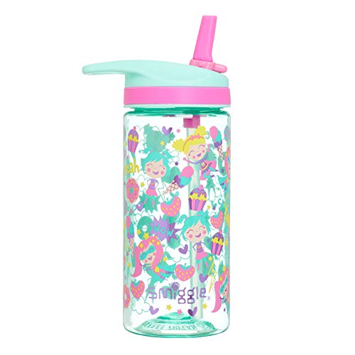 Smiggle Cheer Junior Water Bottle for Boys & Girls with Removable Silicone Spout and 440ml Capacity | Ice-Cream Print