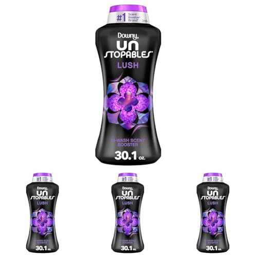Image of Downy Unstopables In Wash Scent Booster Beads, Lush Scent, 30.1 oz, Laundry Beads for Odor Protection, Downy Scent Booster Beads, Laundry Scent Boosters (Pack of 4)