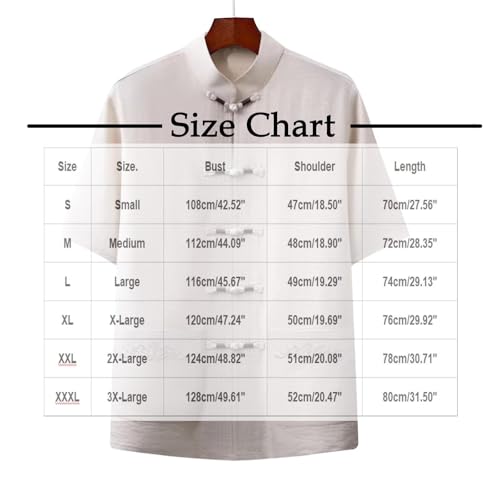 Cambkatl Men's Short Sleeve Kung Fu Shirts Chinese Traditional Tai Chi Mandarin Collar Frog-Button Shirt3