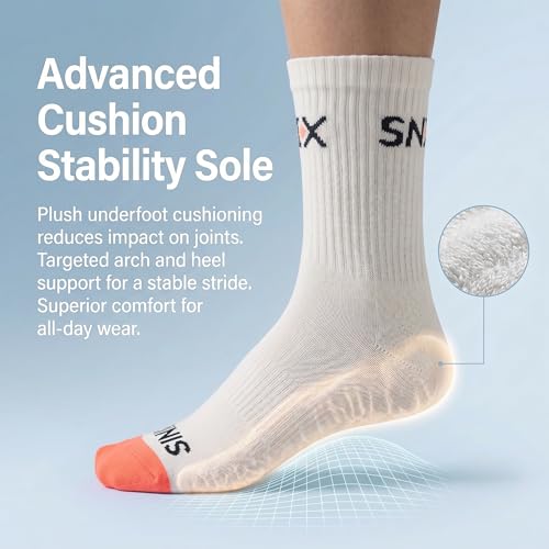 Image of SNIX Sportswear Athletic Ankle Socks, Men, White with Colour Accent, Cotton Blend
