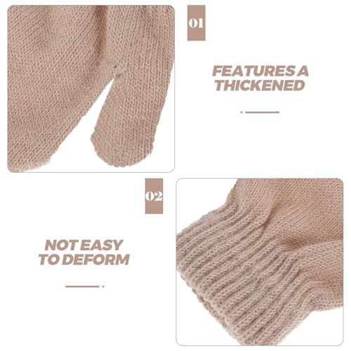 ERINGOGO Baby Winter Gloves Soft Warm Knitted Mittens for Toddler Boys and Girls Thick Infant Mittens Light Brown4