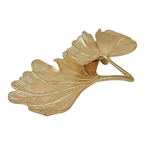Metal Jewelry Dish, Small Leaf Shaped Ring Holder Jewelry Organizer, Trinket Dish Vanity Tray for Dresser Christmas Birthday Wedding Gifts Cover