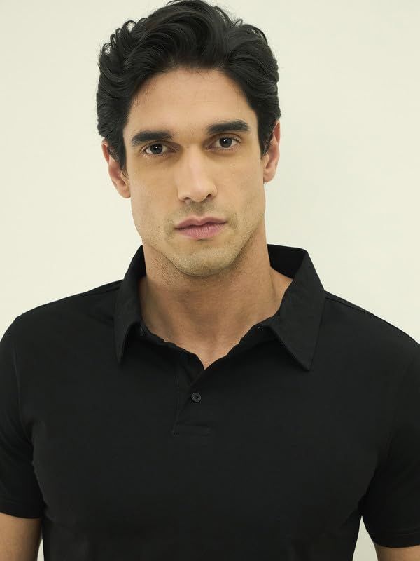 Image of Polo T-Shirt for Men's | Cotton Blend T-Shirt with Half Sleeve | Polo Neck with Regular Fit | Button Closure for Casual Wear