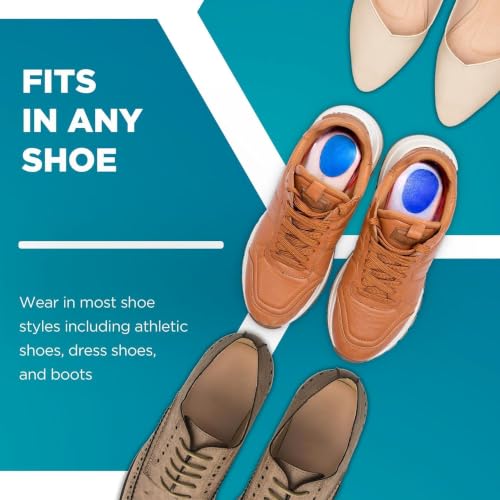 Image of Silicone Gel Heel Cups Shoe Insoles Cushion Insert for Foot Support Pair