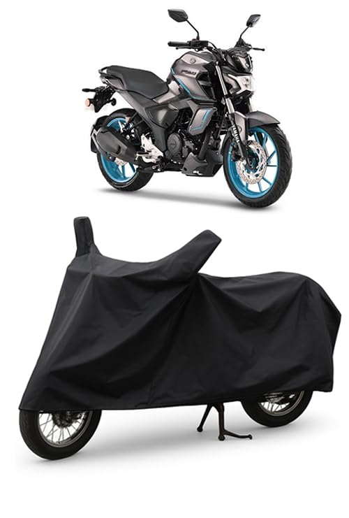 Image of Daxo Yamahaa FZ S FI Water Resistant - UV Protection & Dust Proof Full Bike - Scooty Two Wheeler Body Cover for Yamahaa FZ S FI (Black Colour)