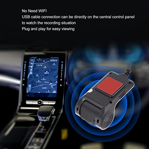 USB Dash Cam, 1080P DVR Dual Car Driving Recorder with Loop Recording, Motion Detection, ADAS Distance Warning Car Recorder for Vehicles