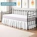 Twin Daybed Skirt 14 Inch Drop, Dust Ruffle Bed Skirts for Daybeds, Split Corners with Three Side Coverage (White)