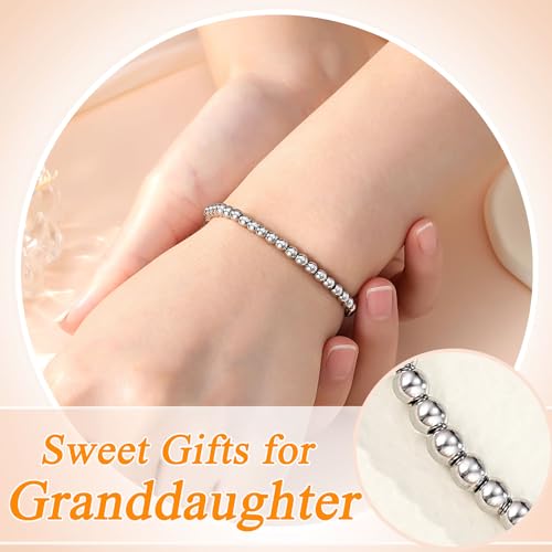 Image of Silver Bracelet for Daughter /Granddaughter /Niece /Sister /Friend Birthday Christmas Mother Valentines Day Gifts for Women