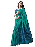 SAMAH Women's Banarasi Silk Jacquard Saree with Unstitched Blouse Piece (3697S120N_Teal Green2)