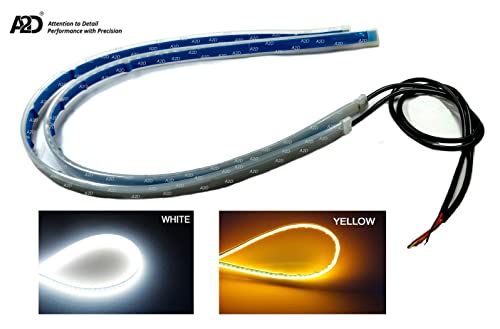 Image of A2D 15523 Headlight Combo of Dual 60cm Led Light DRL with Matrix Style Flow Indicator Turn Signal Left and Right Function Set of 2 for Maruti Suzuki Grand Vitara