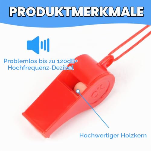 OFFCUP Plastik Pfeifen, 10pcs Sportpfeife im Training mit Umhängeband