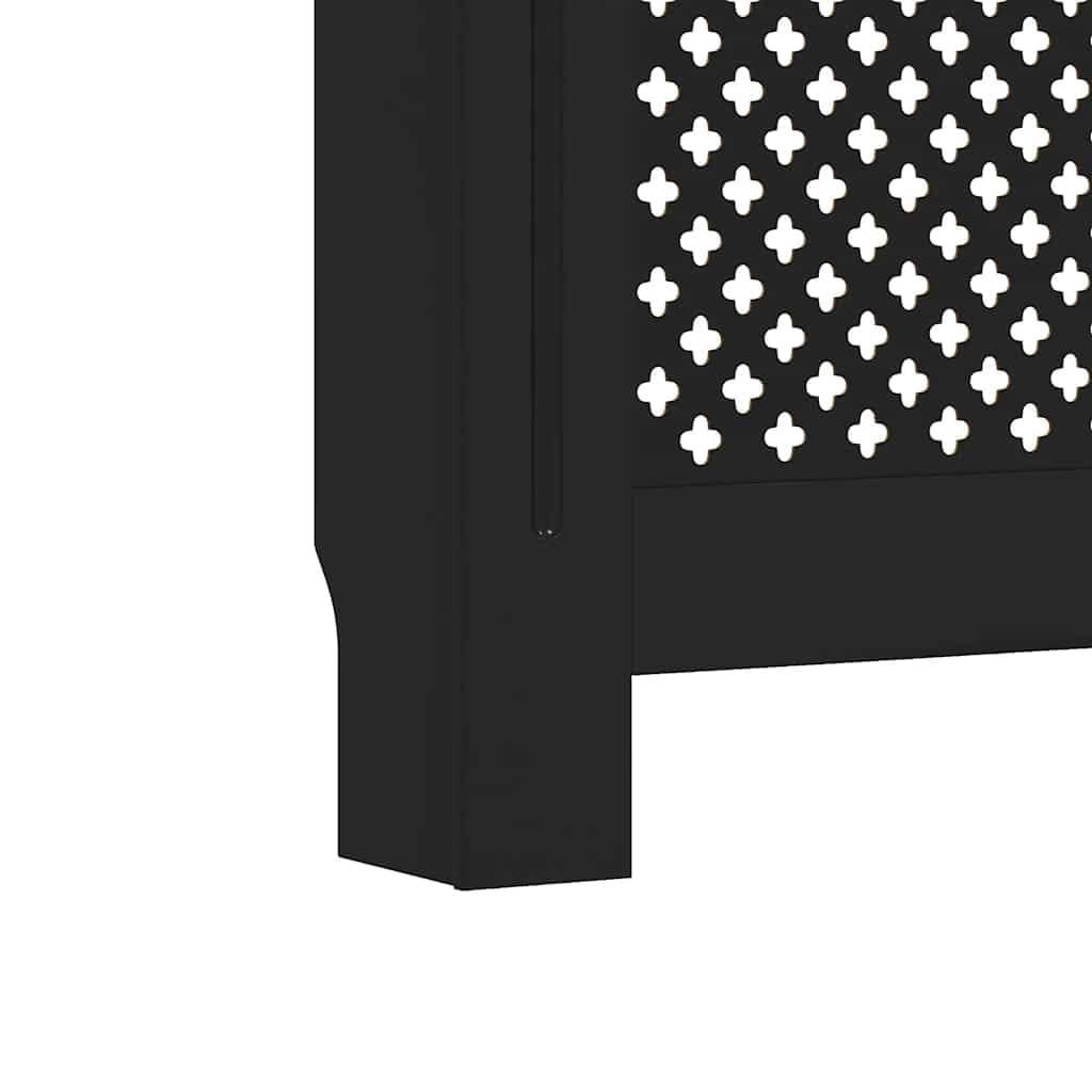 Copertura per termosifoni in MDF nero, 172 x 19 x 81,5 cm, con design a lamelle, copertura per termosifoni con motivo a nido d'ape, accessorio per valvola termostatica, supporto chiave di