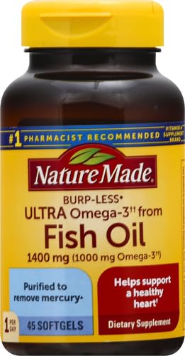 Image of Nature Made Extra Strength Omega 3 Fish Oil Supplements, 1400mg, Fish Oil Omega 3 Supplements as Ethyl Esters for Healthy Heart, Brain, Eyes, Mood Support, 45 Softgels, 45 Day Supply, (Pack of 2)