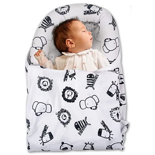 Image of BAYBEE Baby Swaddle Wrap for New Born | Adjustable Swaddle for New Born Baby | 100% Cotton Baby Wrapper Newborn Blanket for Sleep Sack 0-6 Months Babies (White)