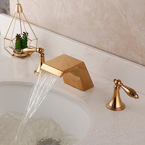 Lavabo à 2 poignées en laiton massif chrome pour bain