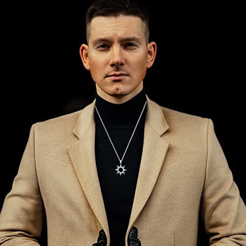 Sun Necklace Sterling Silver Sun Pendant with 22”+2” Stainless Steel Chain Gift for Women Men2