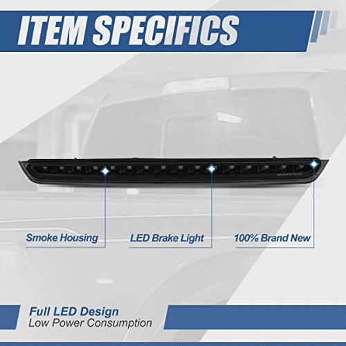 Auto Dynasty High Mount Tinted Housing Led 3Rd Third Tail Brake Light Lamp Compatible With Chevy Suburban Tahoe Gmc Yukon Xl 07-14 #TOP1