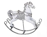 Formano Dekofigur Schaukelpferd Winterzeit 21 cm | nostalgische Weihnachtsdekoration detailreich gearbeitet | Kufen aus Metall für sicheren Stand