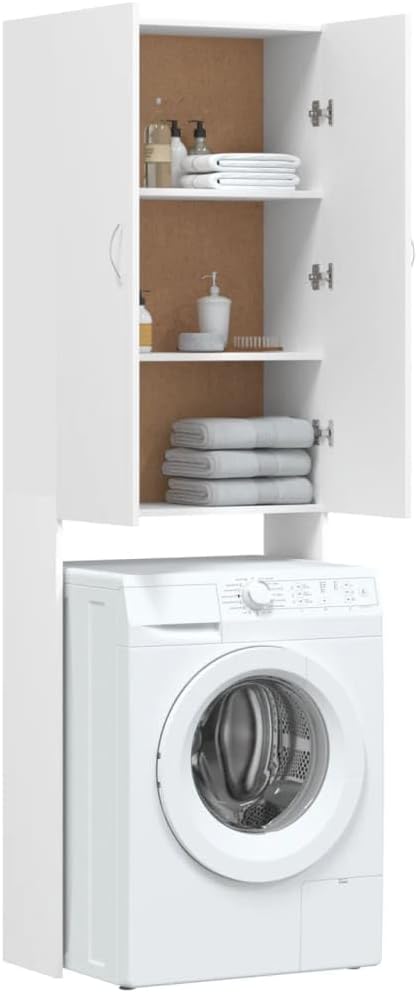 YAFF Washing Machine Cabinet White 25.2"x10"x74.8"