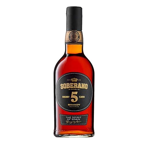 Soberano 5 Reserva - Spanish Brandy Reserva, 5 Year Aged Brandy in American Oak Casks, 70 cl Bottle, Packaging May Vary