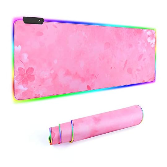 
                            RGB Gaming Mouse Pad, Large Led Mouse Pad with 12 Lighting Modes, Gaming Keyboard Non-Slip Rubber Base PC Gaming Desk Pad,High-Performance Pad Optimized for Gamer,31.5x11.8 inch (Pink)
                        