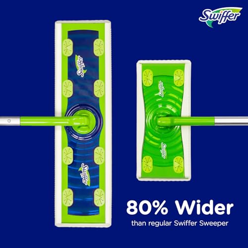 Image of Swiffer Sweep + Mop XL, Broom & Mop Alternative, Floor Cleaner for Dirt, Dust, Hair, All Purpose Cleaning Tool for Home, Bathroom, Kitchen, Set Includes 1 XL Sweeper 8 XL Dry Pads 2 XL Wet Pads Fresh