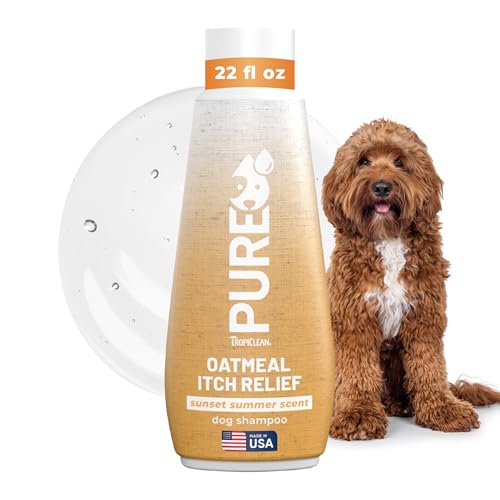 TropiClean Pure Oatmeal Dog Shampoo for Itchy Skin Relief, 22oz