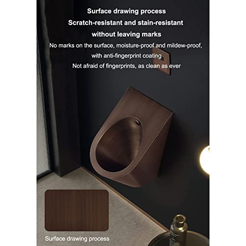 OTQEFTN Men's Metal Urinal, Wall-Mounted Automatic Flushing Small Vertical Urinal with Sensor Valve Flushing, Suitable for Family, Hotel, School Use