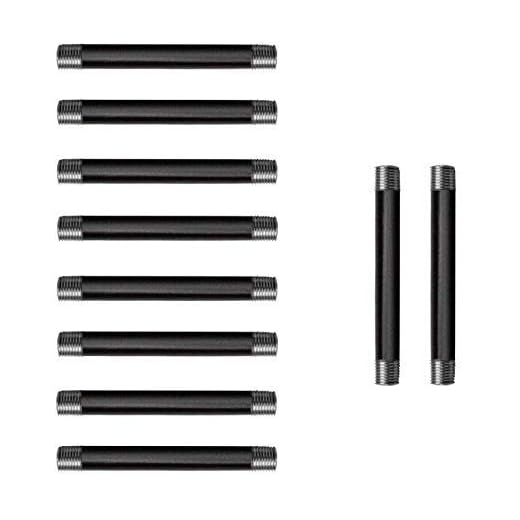 Black Pipe Malleable Gas Steel Pipe Fitting - 10Pack (1/2" x 6")