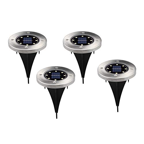 Preisvergleich Produktbild GYGUYHIHY 4Er Solar Bodenleuchten Aussen Solarleuchte Außen Garten Bodenleuchte Edelstahl Außenleuchte Wasserdicht 8LED Solar Path Lights Garten Landschaft Beleuchtung Für Yard Auffahrt Rasen,Bunt