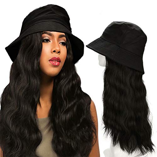 Hat Synthetic Hair Extensions Attached 