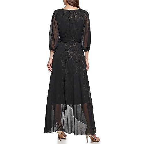 Image of DKNY Women's Half Balloon Sleeve Faux Wrap Midi Dress