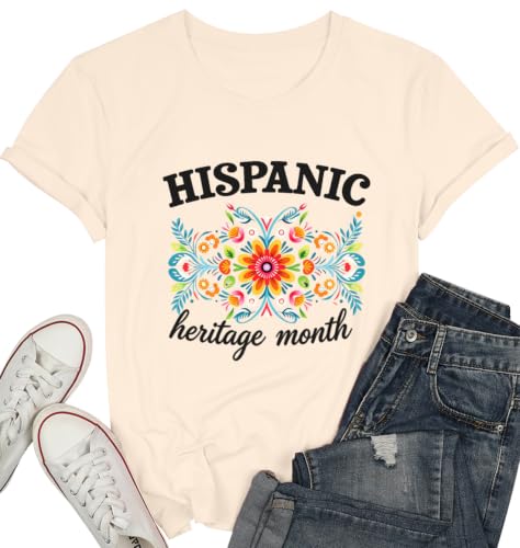 Eatbook Hispanic Heritage Month Shirt for Women Mexican Latino Latina Shirt
