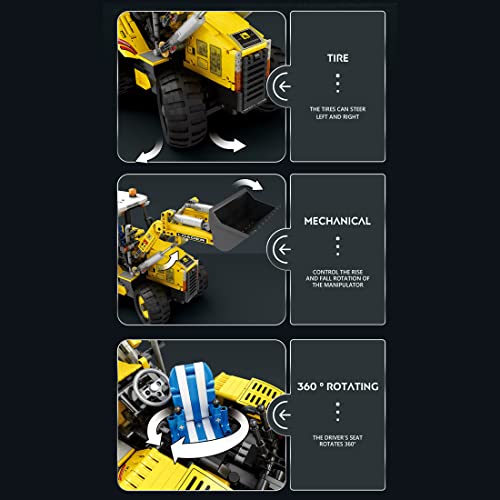 Misini 22018 Rc Excavator Backhoe Front Loader Truck Building Set, Moc Engineering Vehicle Building Block For Adults, Construction Bulldozer Back Hoe Model Building Toy Gift For Men And Boys #TOP7