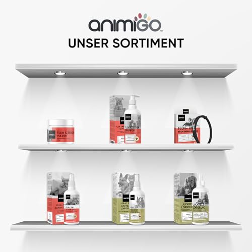 Floh & Zeckenschutz für Hunde & Katzen - Floh & Zeckenspray - Natürliches Flohmittel für Wohnung & Möbel - 500ml Zeckenschutz mit Pfefferminz & Rizinusöl - Flohspray - Anti Milben Spray - animigo