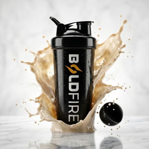 Image of Protein Shaker Bottle, Leakproof Gym Shaker with Mixing Ball, BPA Free, Black, 700 ml
