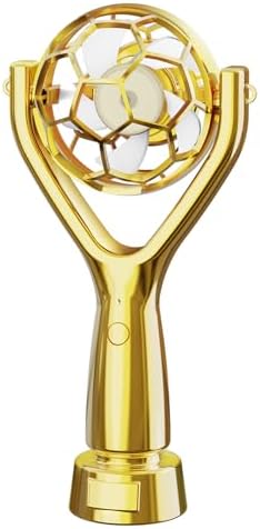SZSHYNJ Soccer Trophy Shaped Handheld Fan, Soccer Gifts for Sports Enthusiasts, Kids, Boys and Girls, Portable USB Rechargeable Mini Fan for Stadium, Game Day, 2026 World Football Event, Outdoor, Gold