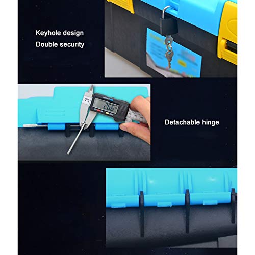 Boîte à outils en plastique robuste avec loquet de sécurité Blackc