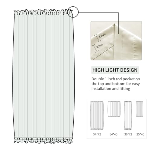 Image of DWCN French Door Curtains - Rod Pocket Thermal Curtain for Doors with Glass Window, Kitchen and Patio Doors for Privacy, 36 X 72 Inches Long, 1 Curtain Panel with Tieback,Light Beige