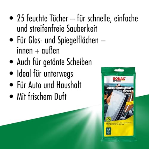 Scheibenreiniger von SONAX – 10 Reinigungstücher für Glasflächen