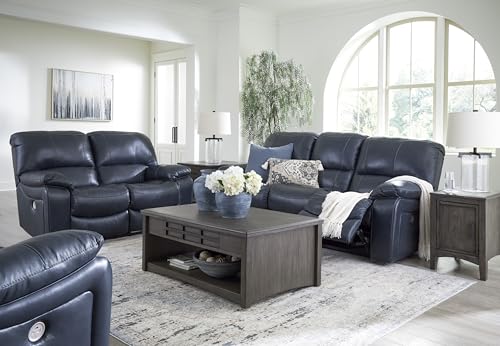 Signature Design by Ashley Leather Power Rocker Recliner Chair, Ocean Blue - image 9