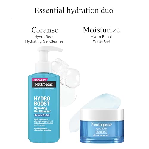 Neutrogena Hydro Boost Water Gel, 24 Hr Hydration for Normal/Oily Skin, Signature Fragrance, Face Moisturizer with Hyaluronic Acid, Skin Care for Juicy, Deeply Hydrated Skin, 1.7 oz