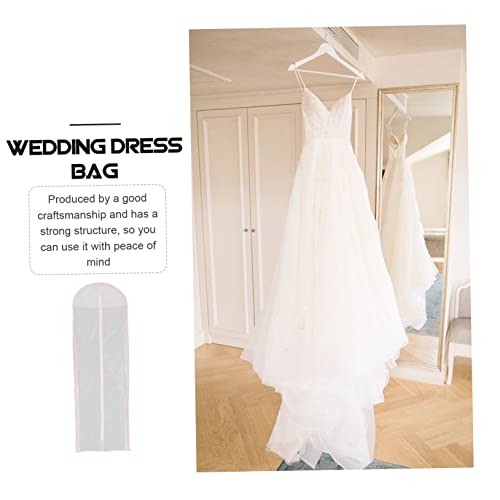 Healifty Wedding Dress Storage Bag Long Non Woven Dress Cover for Bridesmaid Gowns Breathable Garment Bag to Prevent Stains and Wrinkles Design for Easy Hanging and Storage4