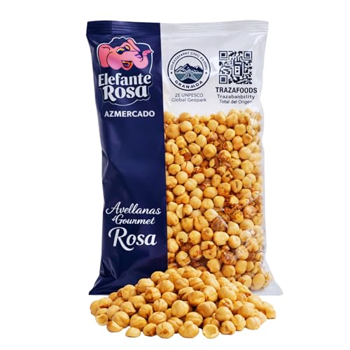 Avellanas Tostadas Naturales 1 Kg Elefante Rosa | Avellanas a Granel Crujientes y Sabrosas | Frutos Secos Naturales para Repostería, Cocina Vegana y Dietas Keto, Paleo y Low Carb