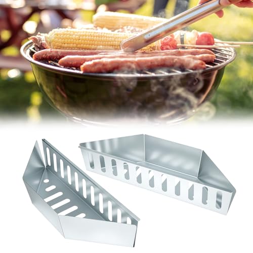 QWORK® 2 Stück Holzkohlenkörbe, Holzkohle Brikett Kraftstoff Halter, kompatibel mit Weber 47/57/67 cm Holzkohlegrills