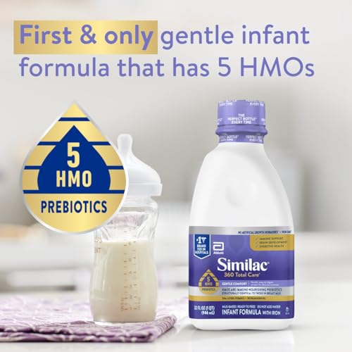 Image of Similac 360 Total Care Gentle Comfort Baby Formula, Easy-to-Digest Formula, Has 5 HMO Prebiotics, Ready-to-Feed Infant Formula, 32-fl-oz Bottle, Pack of 6