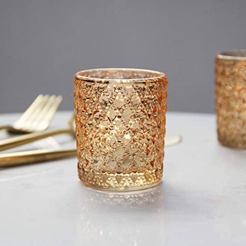Shmilmh Gold Votive Candle Holders Set Of 24, Tea Lights Candle Holder Bulk, Mercury Glass Votives For Wedding Table Centerpiece Birthday Party Valentines Daydecor #TOP7