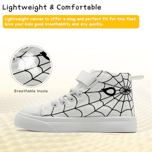 Toddler Boys Girls Shoes Kids High Top Canvas Sneakers Hook and Loops Lightweight Cartoon Casual Sneakers Walking Shoes4