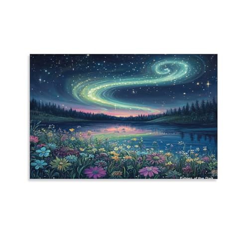 Impression sur toile moderne aurore boréale haute définition